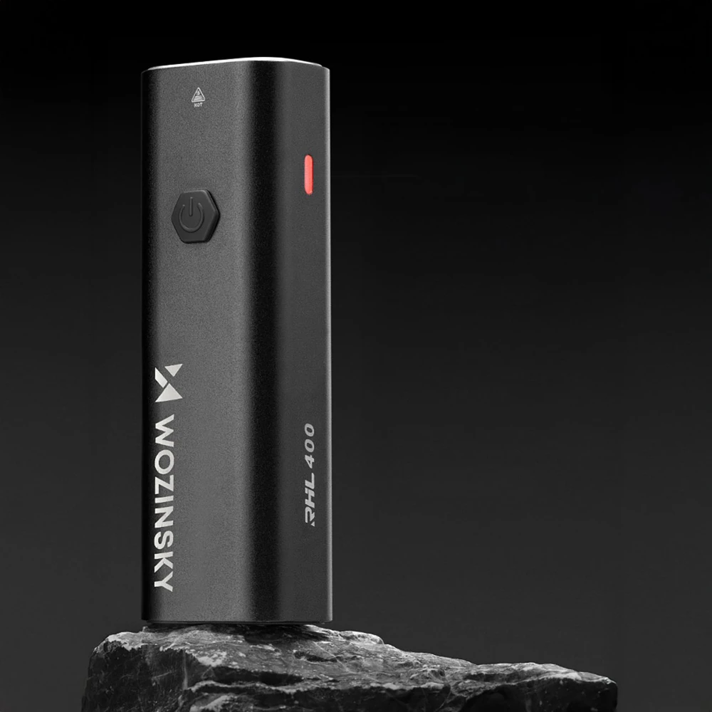 Wozinsky WSBLB2 priekinis (400 lm) ir galinis USB-C dviračio žibintų komplektas – juodos spalvos