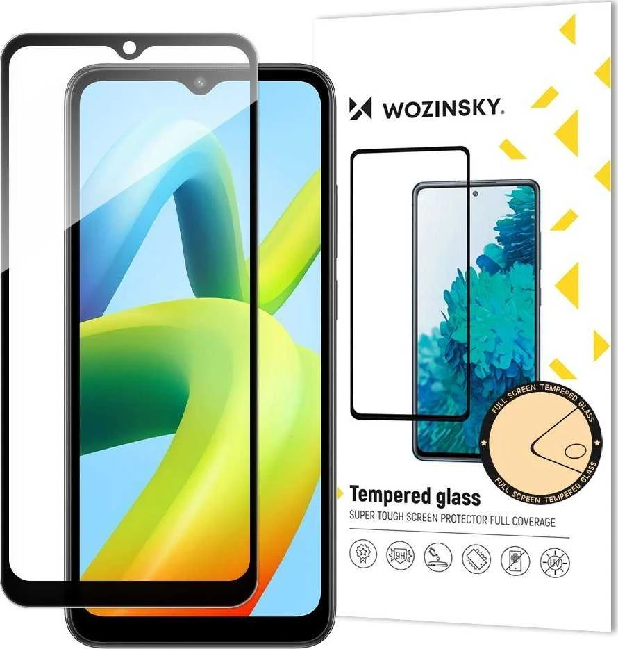 Wozinsky Grūdintas stiklas 9H na per visą ekraną Xiaomi Redmi A1+ su juodu rėmeliu Full Glue