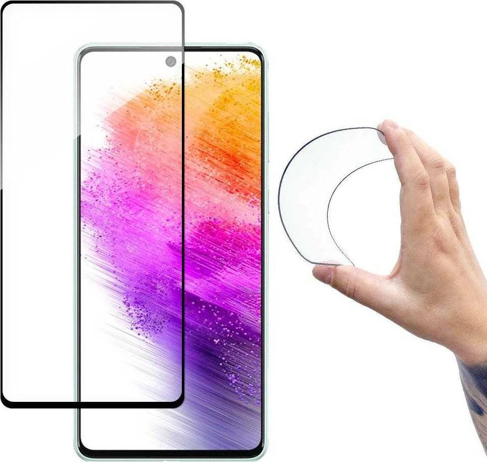 Wozinsky Folia szklana grūdintas stiklas su ramką Samsung Galaxy A73 Full Cover Flexi Nano permatomas