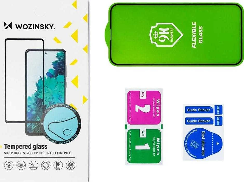 Wozinsky Full Cover Flexi Nano Glass Film apsauginis stiklas su rėmeliu Samsung Galaxy S22 + (S22 Plus) Transparent