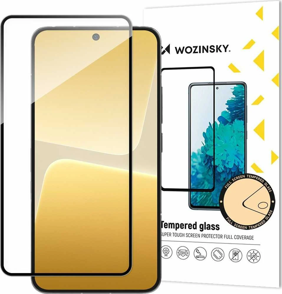 Wozinsky Grūdintas stiklas 9H viso ekrano Xiaomi 13 su juodu Full Glue rėmeliu
