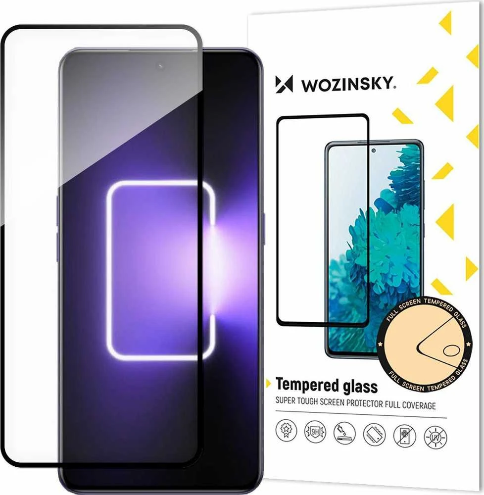 Grūdintas stiklas 9H na cały ekran Realme GT Neo 5 / Realme GT3 su czarną ramką