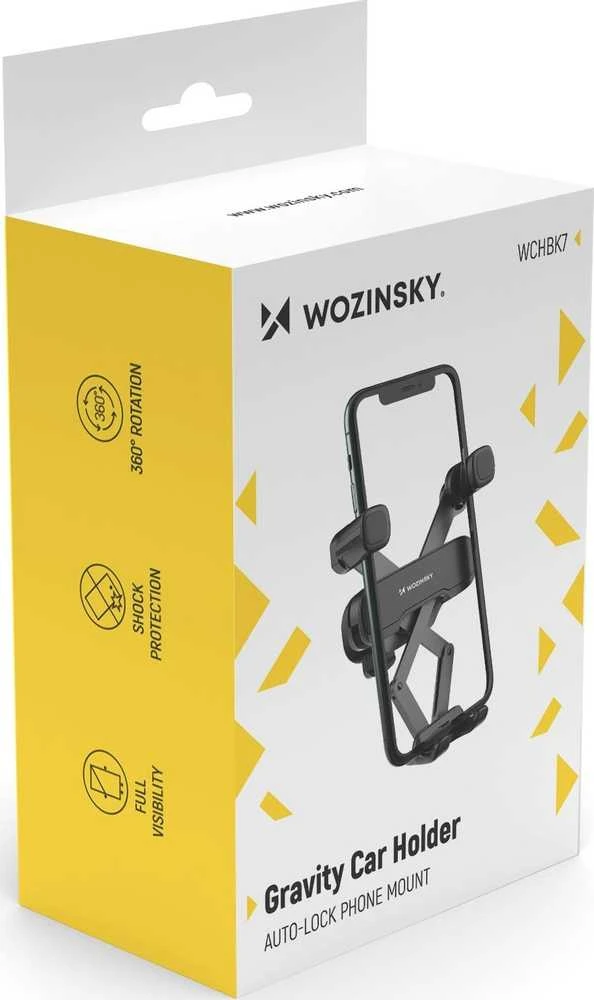 Wozinsky gravitacinis telefono laikiklis automobiliui juodos spalvos (WCHBK7)