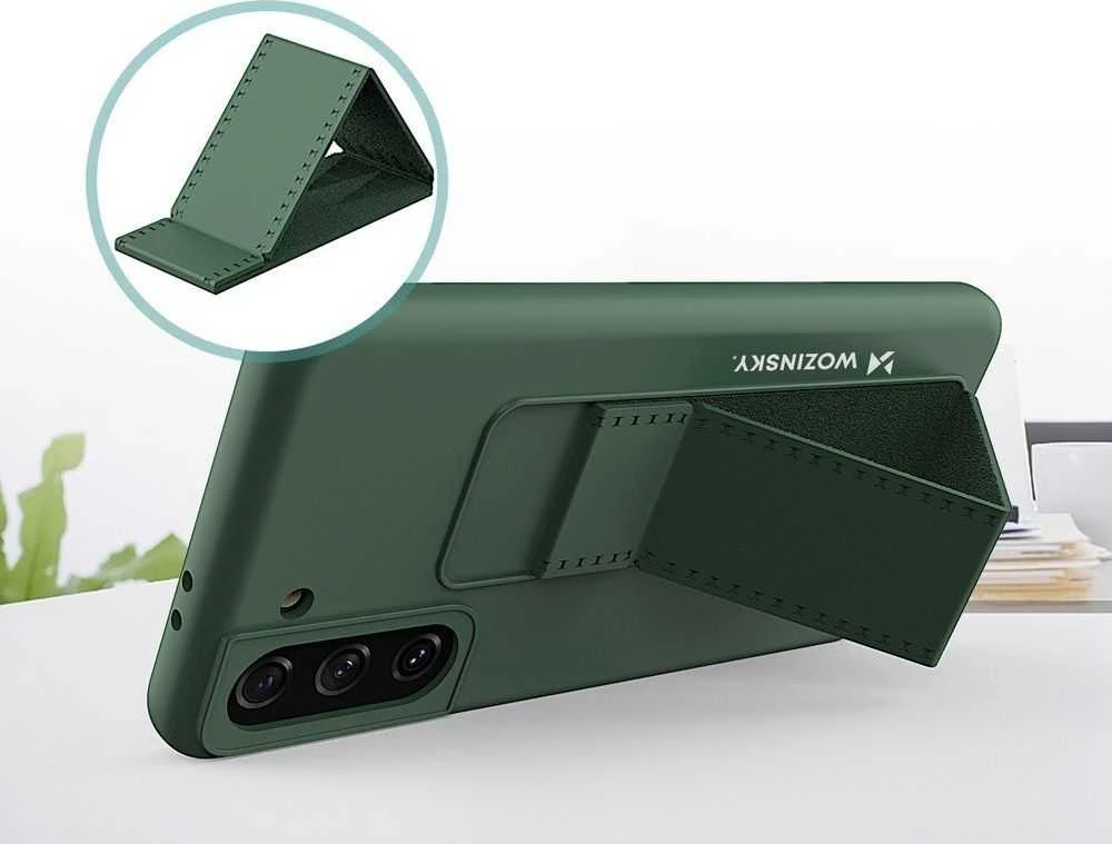 Wozinsky silikoninis dėklas su stovu, skirtas Samsung Galaxy S21+ 5G kickstand dėklui