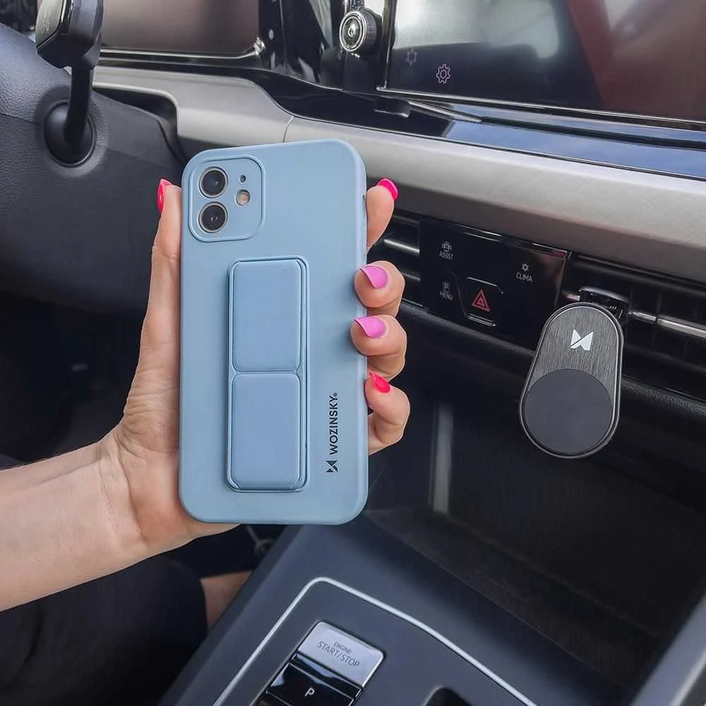 Dėklas Wozinsky Wozinsky Knickstand Case Lankstus silikono atveju su "iPhone 12 Pro stendas Max geltona