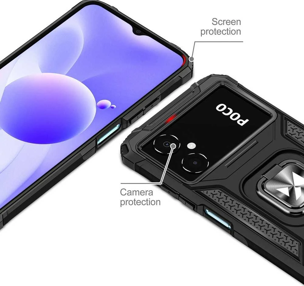 Wozinsky Dėklas Armored Case Samsung Galaxy A03 Magnetic Holder Ring Armor juoda