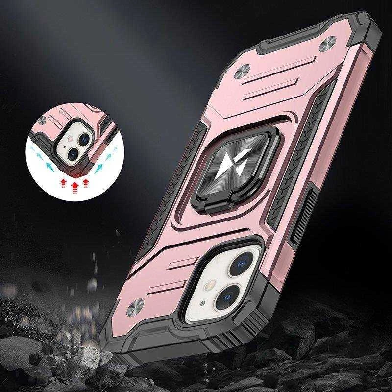 Wozinsky Dėklas iPhone 14 Plus šarvuotas korpusas magnetinis laikiklis žiedas auksinė