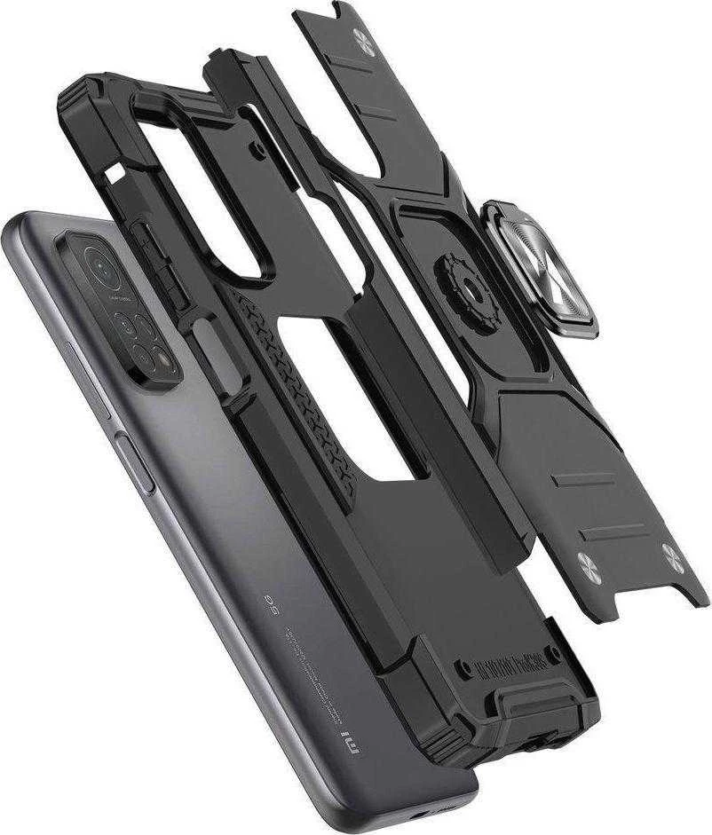 Dėklas Wozinsky Šarvuotas dėklo dangtelis + magnetinis laikiklis Samsung Galaxy A03s Ring Armor juodas