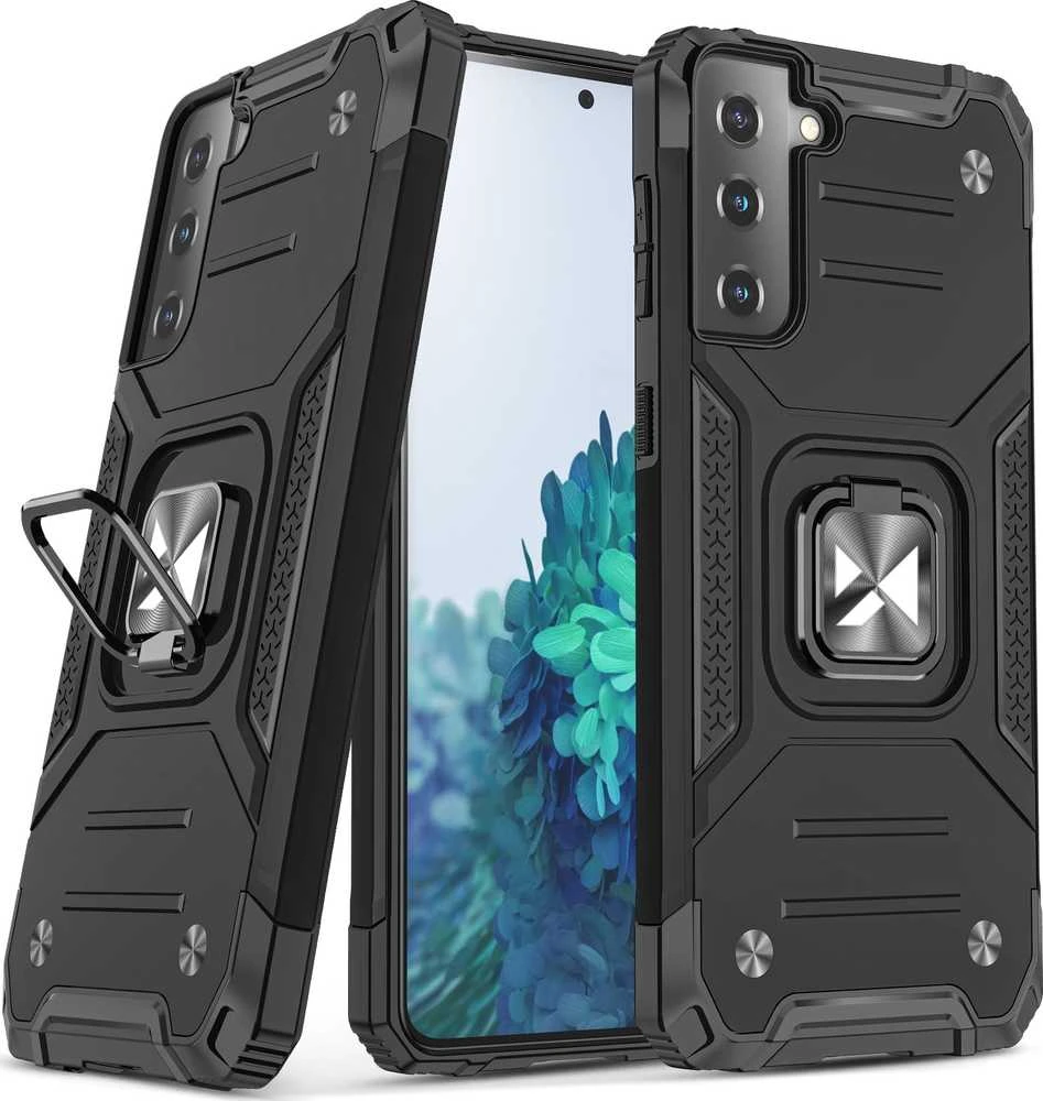Wozinsky Ring Armor tvirtas hibridinis dėklas + magnetinis laikiklis skirtas Samsung Galaxy S22 + (S22 Plus), rožinis
