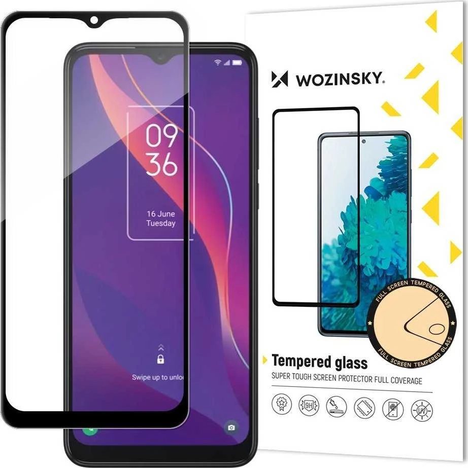 Wozinsky Durable grūdintas stiklas 9H viso ekrano TCL 306 su rėmeliu Case Friendly juoda