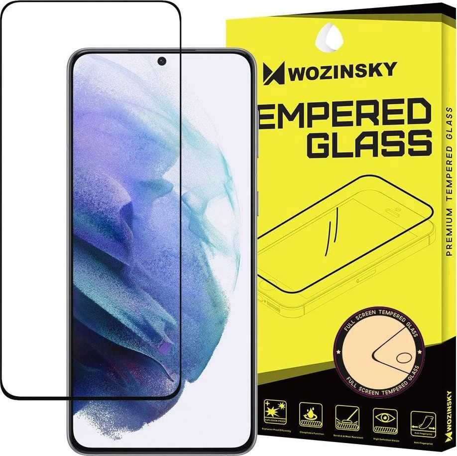 LCD apsauginis stikliukas Wozinsky 5D pritaikytas dėklui Samsung G991 S21 5G juodas