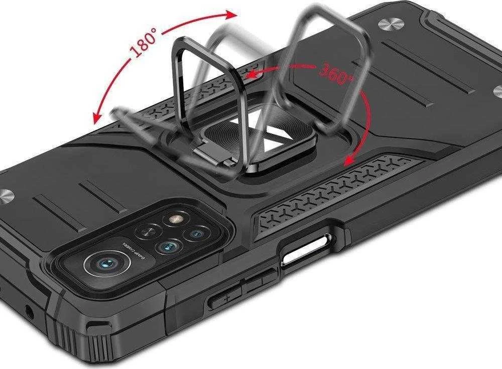 Dėklas Wozinsky Šarvuotas korpuso dangtelis + magnetinis laikiklis Mi Poco M4 Pro 5G / Redmi Note 11 5G Ring Armor juodas