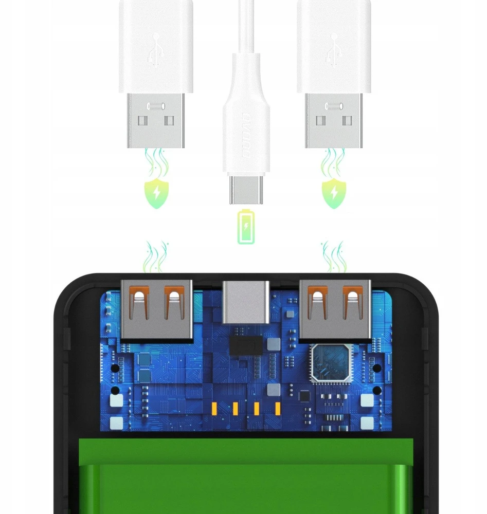 Wozinsky Wpower WPBBK-2 10000mAh Power Bank – juodos spalvos