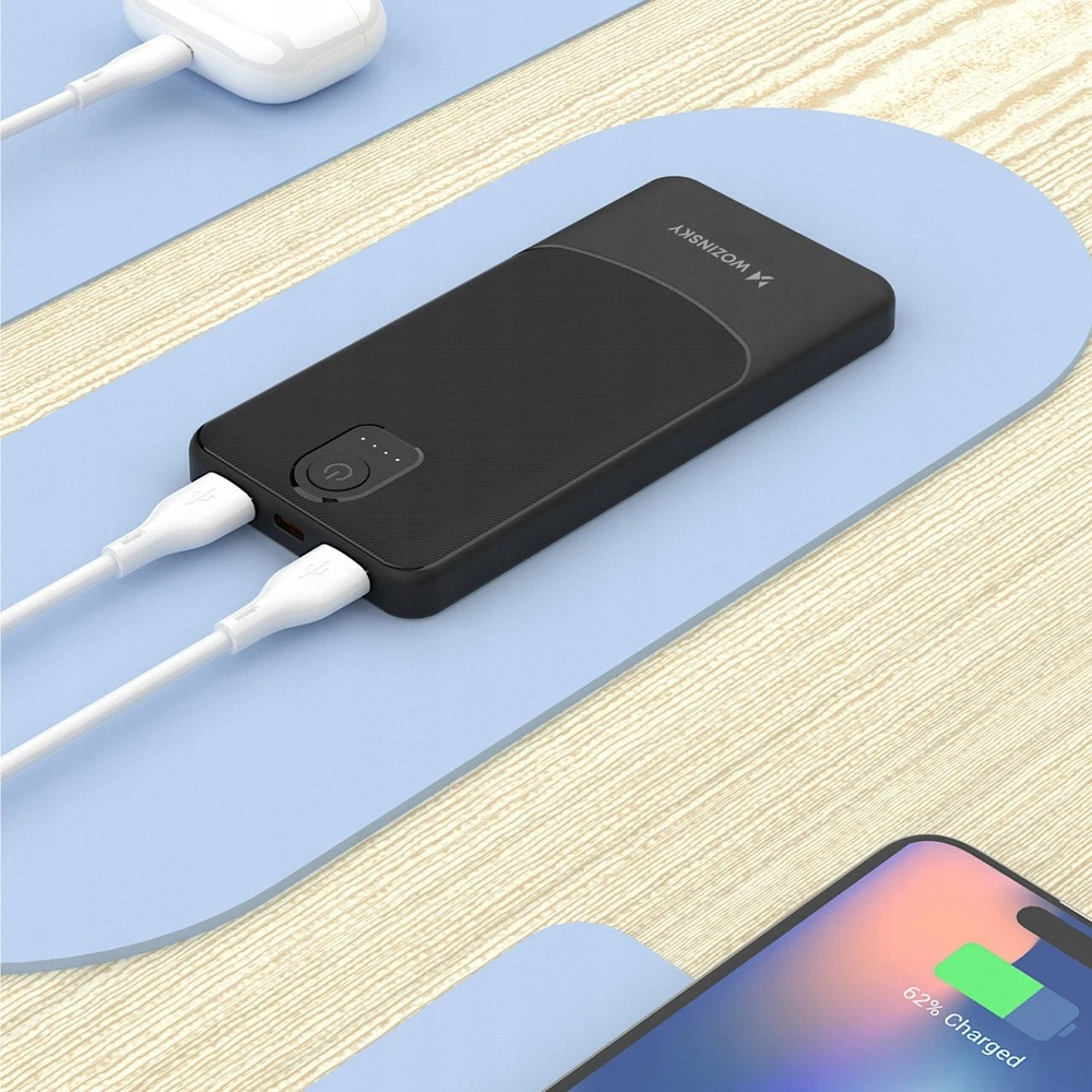 Wozinsky Wpower WPBBK-2 10000mAh Power Bank – juodos spalvos