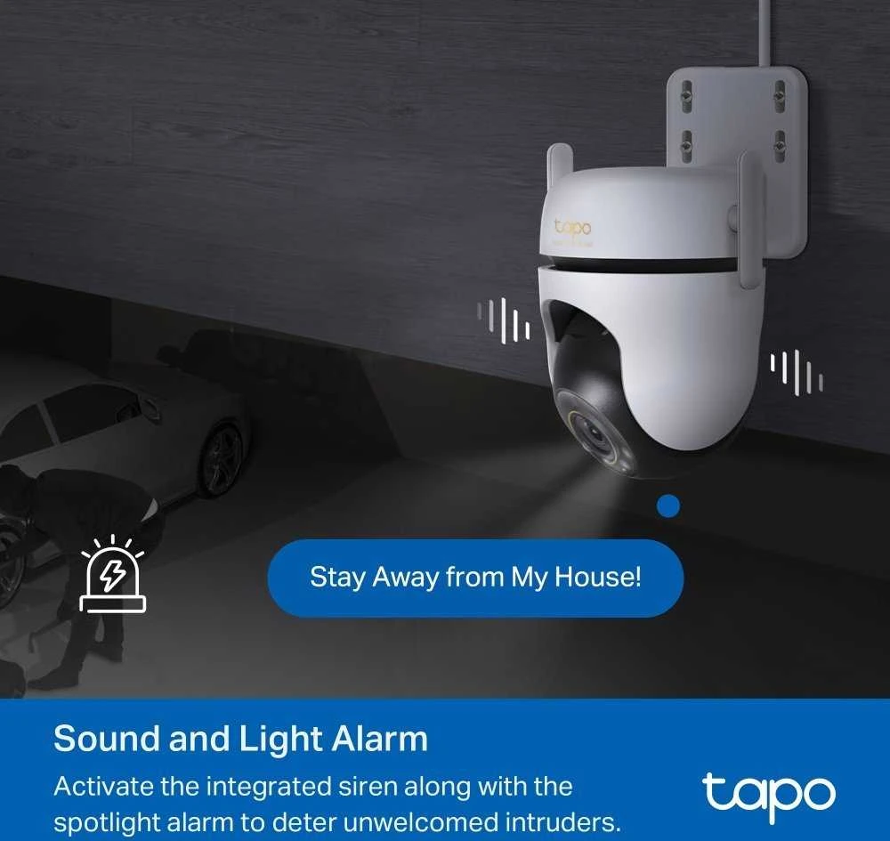 TP-LINK | Lauko apsaugos Wi-Fi kamera su pasukimu/pakreipimu | Tapo C530WS | Kupolinė | 5 MP | 3.2 mm / F1.6 | IP66 | H.264 | Micro SD, maks. 512 GB