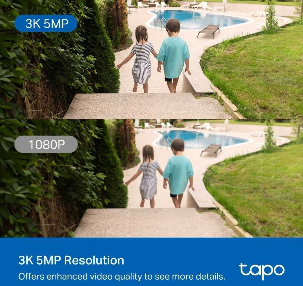 TP-LINK | Lauko apsaugos Wi-Fi kamera su pasukimu/pakreipimu | Tapo C530WS | Kupolinė | 5 MP | 3.2 mm / F1.6 | IP66 | H.264 | Micro SD, maks. 512 GB