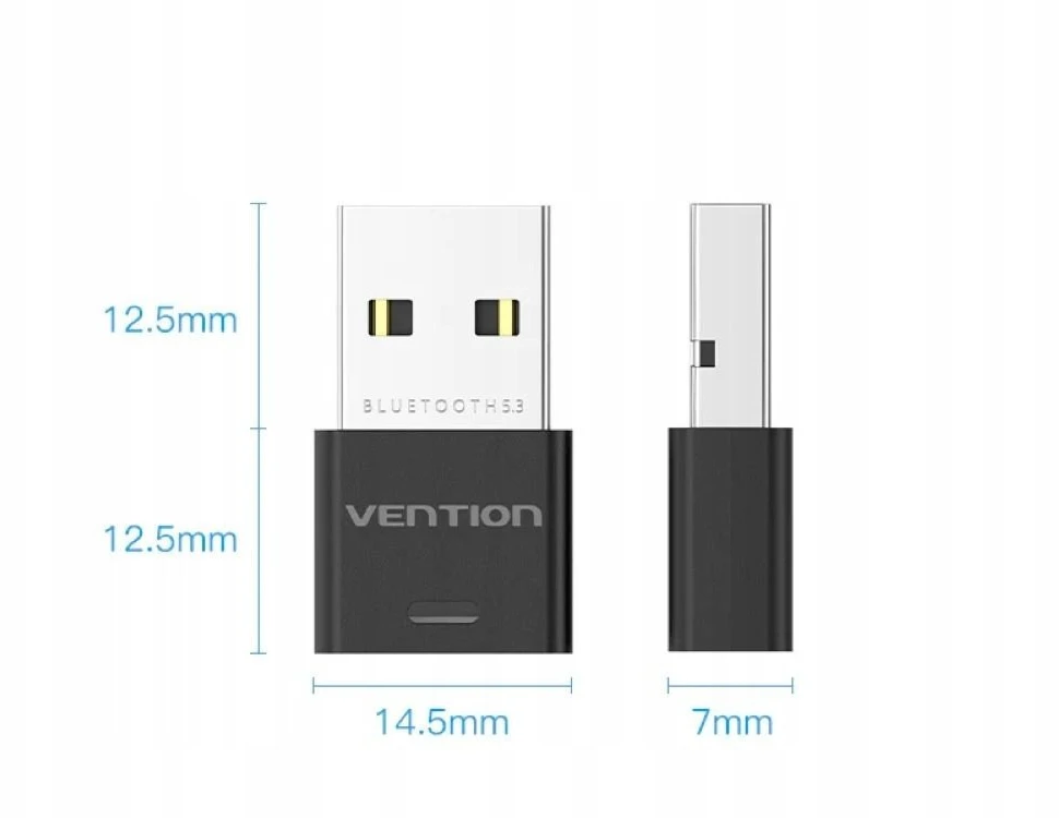 Vention Bluetooth 5.3 adapterio matmenys