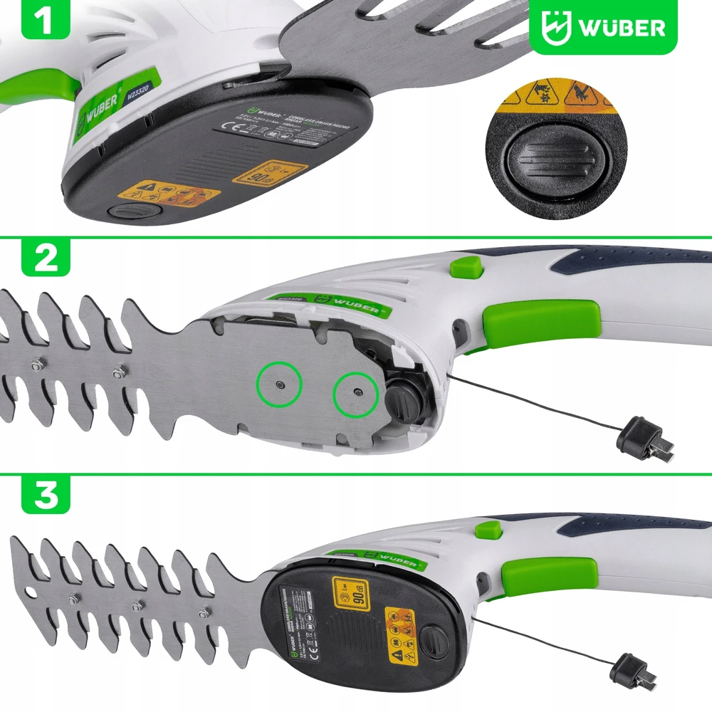 Cordless 2-in-1 hedge and grass trimmer 7.2 V, cutting width 120 mm, USB-C W23320 WUBER