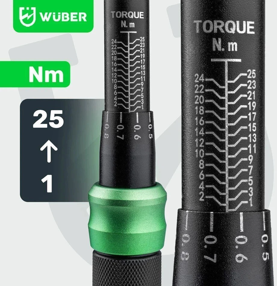 Torque wrench 1/4" 1–25 Nm WUBER