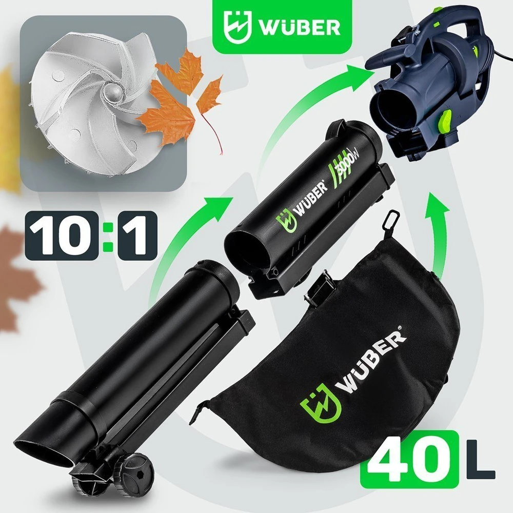 Elektrinis lapų pūstuvas/siurblys Wuber W43420