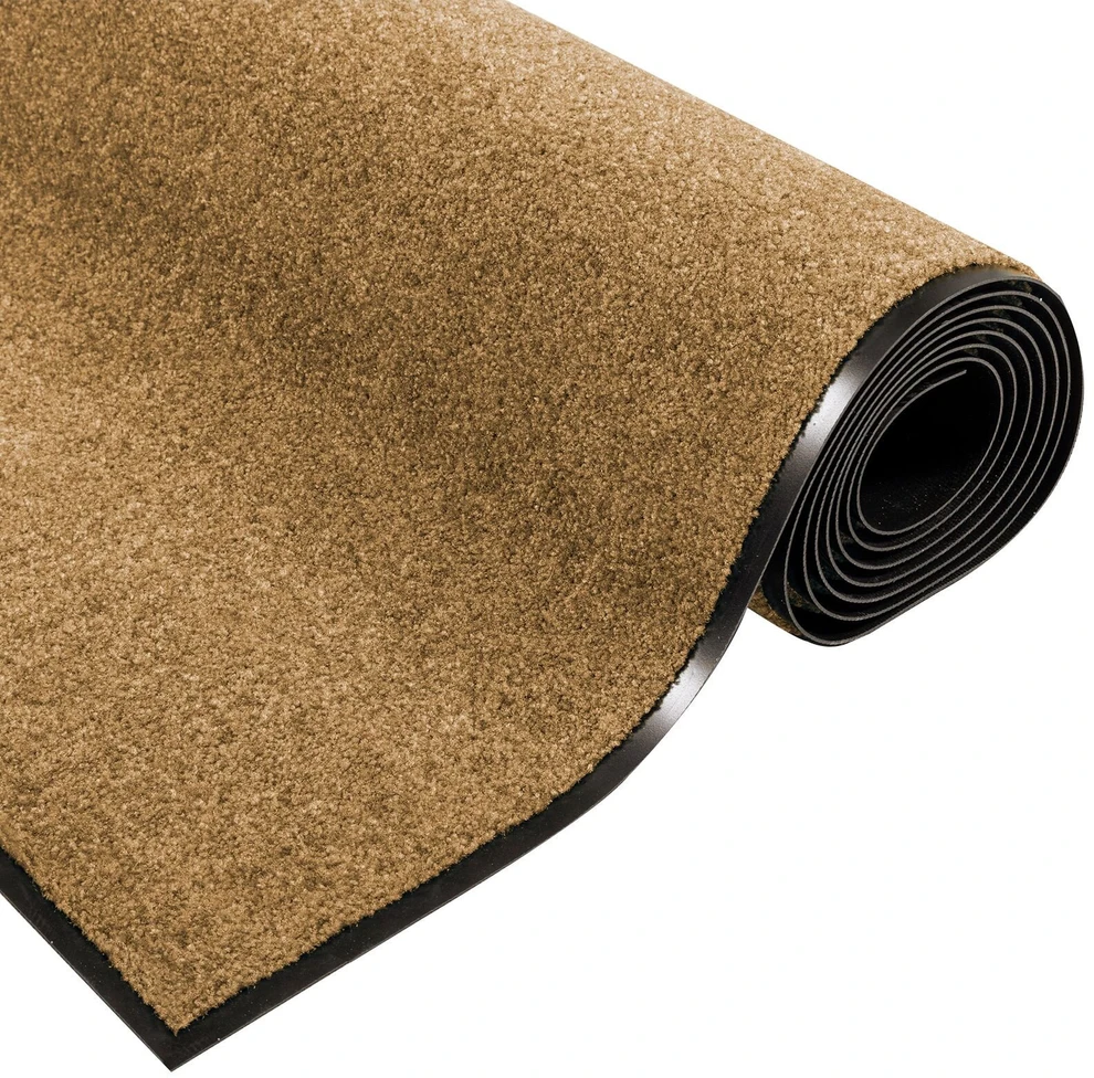 Durų kilimėlis Kremas ir juoda 120 x 250 cm Poliamidas ir PVC