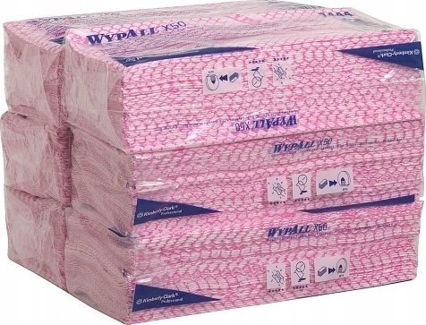 WYPALL Kimberly-Clark X50 sulankstytos valymo servetėlės – raudonos
