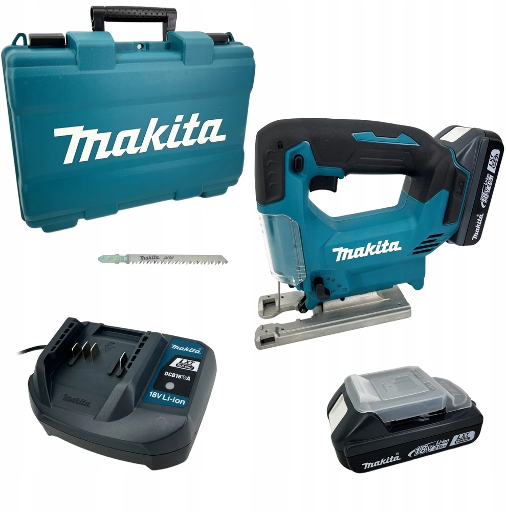 Akumuliatorinis siaurapjūklis 18 V, 65 mm, Makita [DJV186WVE] 2 x 2,0 Ah, LXT BASIC