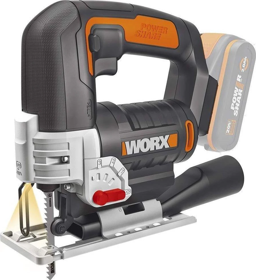 Siaurapjūklis WORX WX543.9 (be akum.)