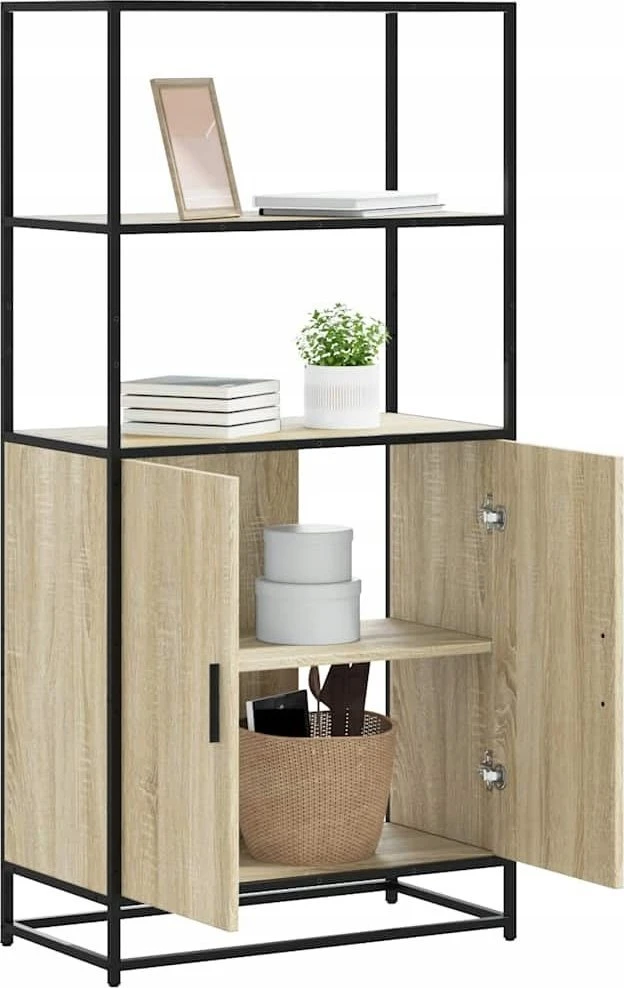 aukšta lenta Sonoma ąžuolas 68x35x139 cm Mediena ir metalas