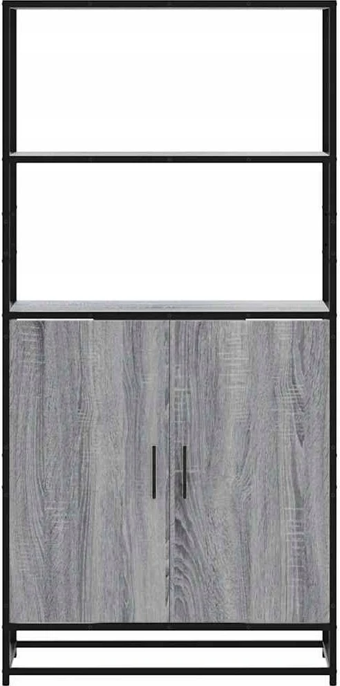 Highboard Pilka Sonoma 68x35x139 cm Mediena ir metalas