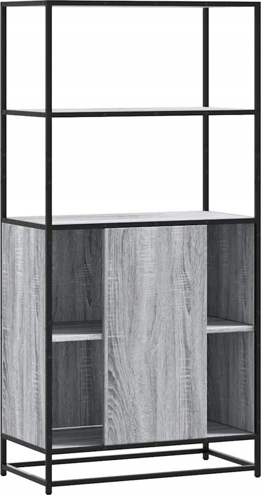 Highboard Pilka Sonoma 68x35x139 cm Mediena ir metalas