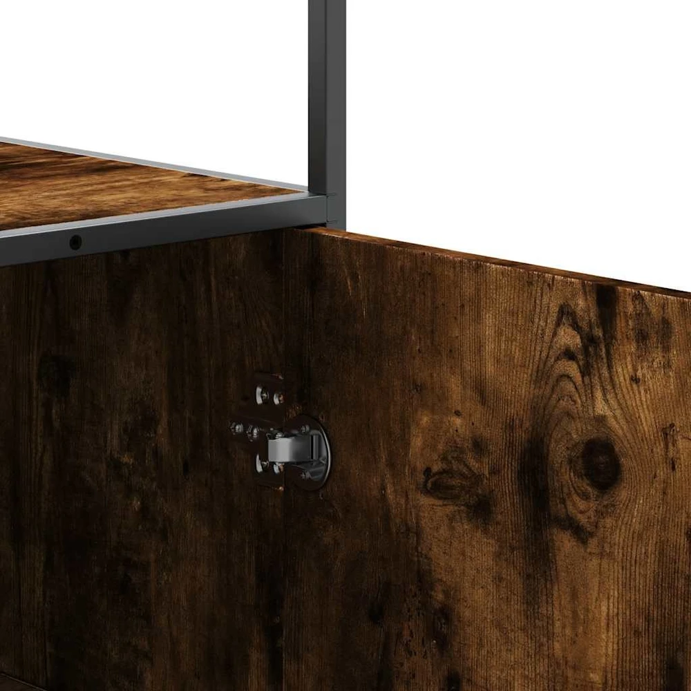 Highboard Rūkytas ąžuolas 35,5x35x139 cm Mediena ir metalas