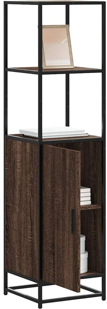 Highboard Rudas ąžuolas 35,5x35x139 cm Mediena ir metalas