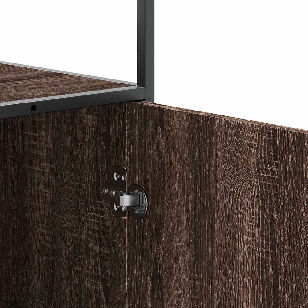Highboard Rudas ąžuolas 35,5x35x139 cm Mediena ir metalas