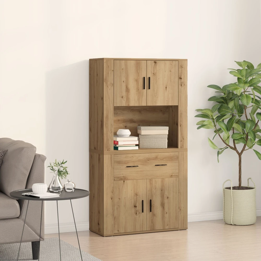 Highboardas artisano ąžuolo 80 x 33 x 150 cm Apdirbta mediena