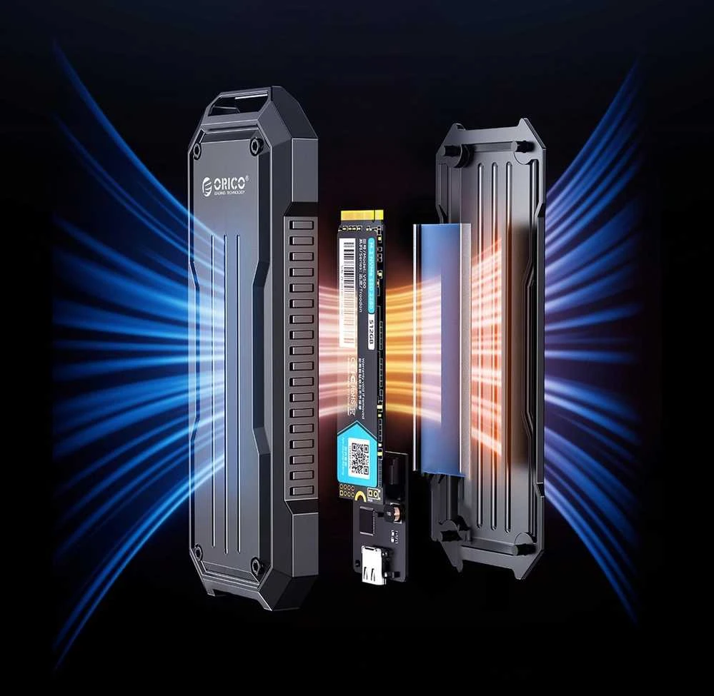 Disko dėžutė Orico OXS2C3-G2 M.2 NVMe/SATA SSD USB-C 3.2 – pilkos spalvos