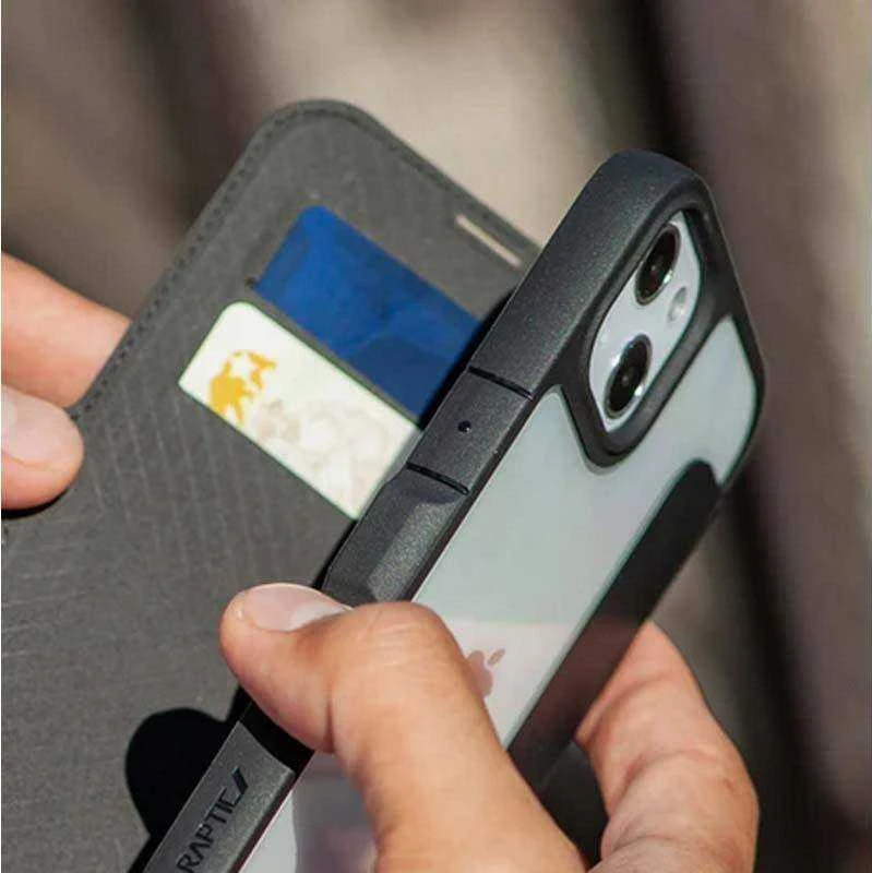 Raptic X-Doria Urban Apple iPhone 14 Plus flip dėklas telefonui juodos spalvos