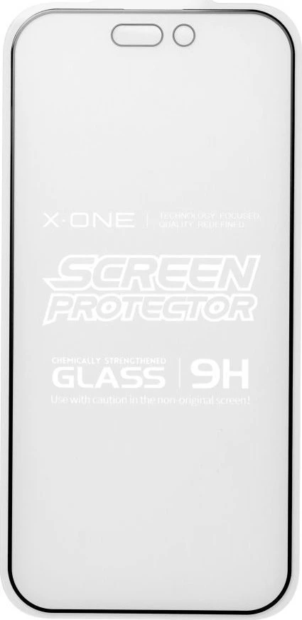 X-ONE Full Cover Extra Strong Matte – skirtas iPhone 15 Pro grūdintam stiklui 9H