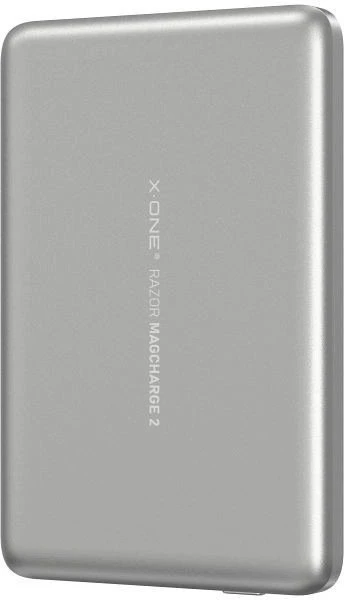 X-ONE Razor 2 Magcharge Ultraslim (7,6mm) powerbank suderinamas su MagSafe 5000mAh - sidabrinis