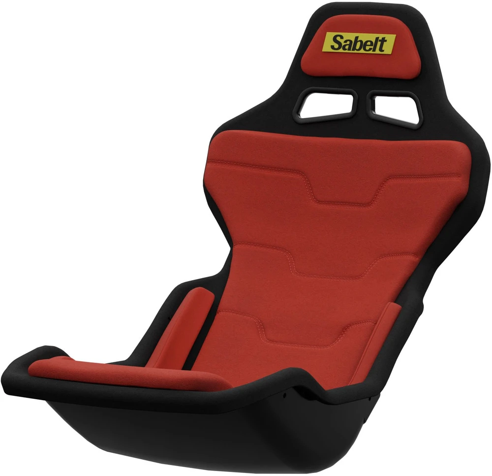 X Rocker Sabelt SRP-1 Fotel simracingowy, Korpus su włókna szklanego, Design Formuły, wyściełany - raudona wyścigowy