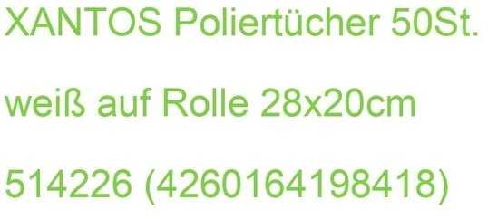 XANTOS Poliertücher 50St. baltas auf Rolle 28x20cm