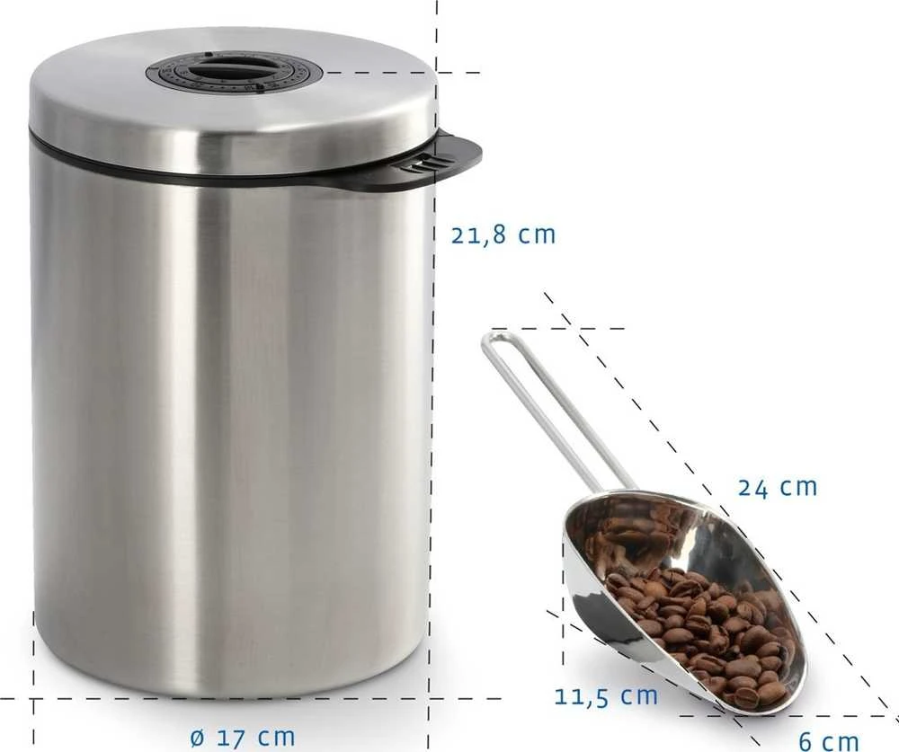 Xavax POJEMNIK ZE STALI NIERDZEWNEJ DO KAWY O POJEMNOŚCI 1 KG Z MIARKĄ