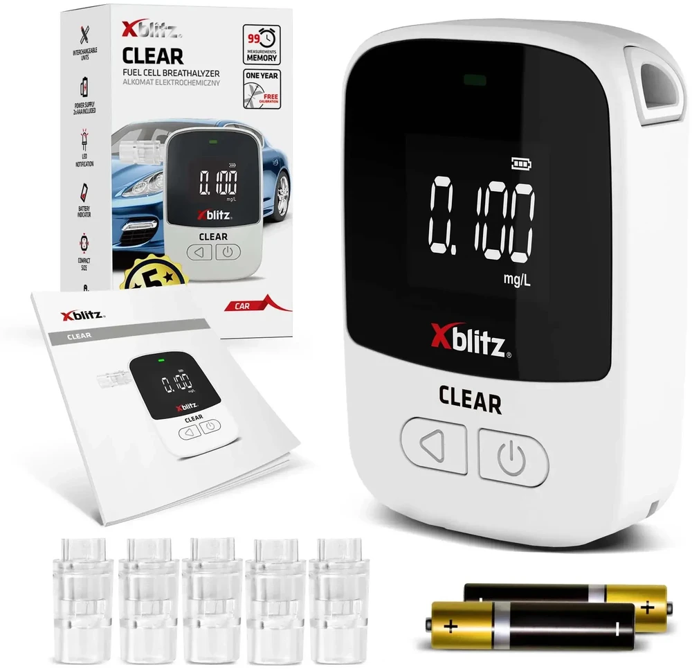 Alkotesteris XBLITZ ELECTROCHEMICAL BREATHALYZER CLEAR