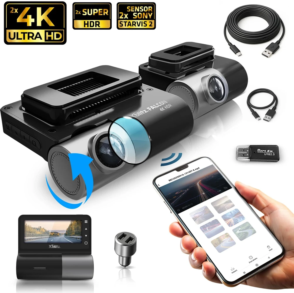 XBLITZ FALCON PREMIUM DVR WITH REARVIEW CAMERA