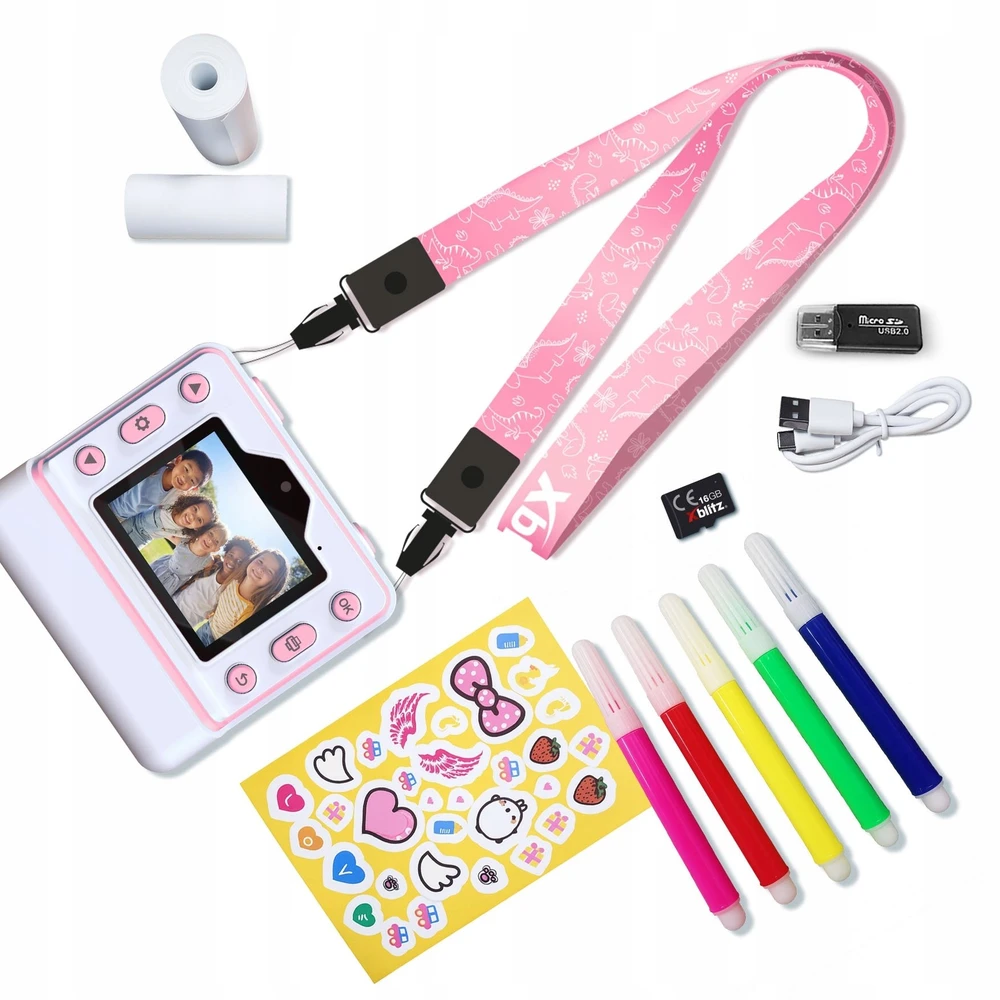 Xblitz FLASH Rožinis INSTANT CAMERA WITH THERMAL PRINTER FOR CHILDREN