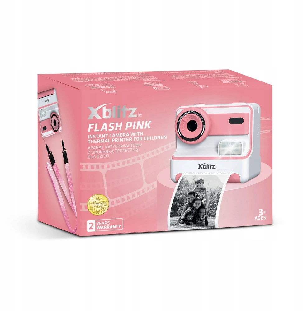 Xblitz FLASH Rožinis INSTANT CAMERA WITH THERMAL PRINTER FOR CHILDREN
