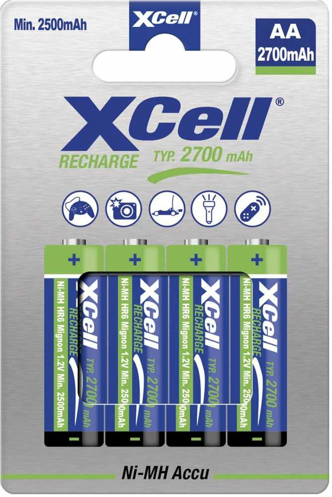 XCell AA 2700mAh įkraunamos baterijos pakuotė