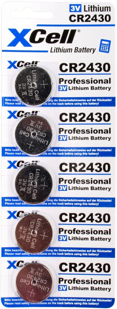 XCell baterijos CR2430 3V 290mAh 5 vnt.