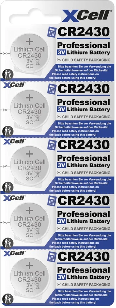 XCell baterijos CR2430 3V 290mAh 5 vnt.