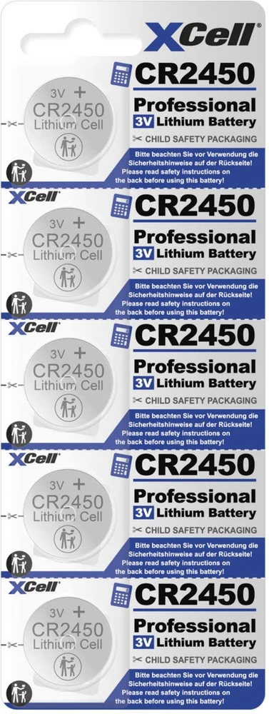 XCell CR2450 ličio baterijos, pakuotė 5 vnt.